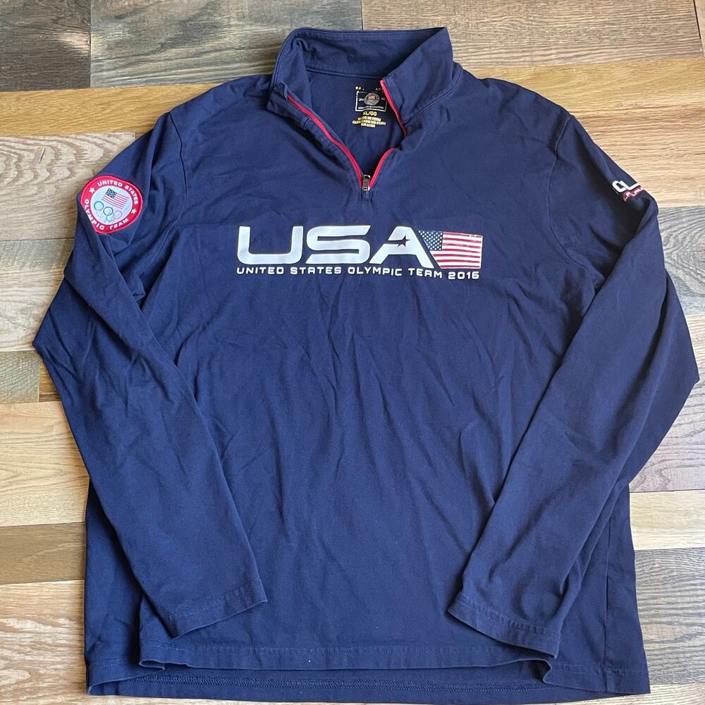 Polo Ralph Lauren Team USA 2016 Olympics Quarter Zip Pullover Mens XL Navy